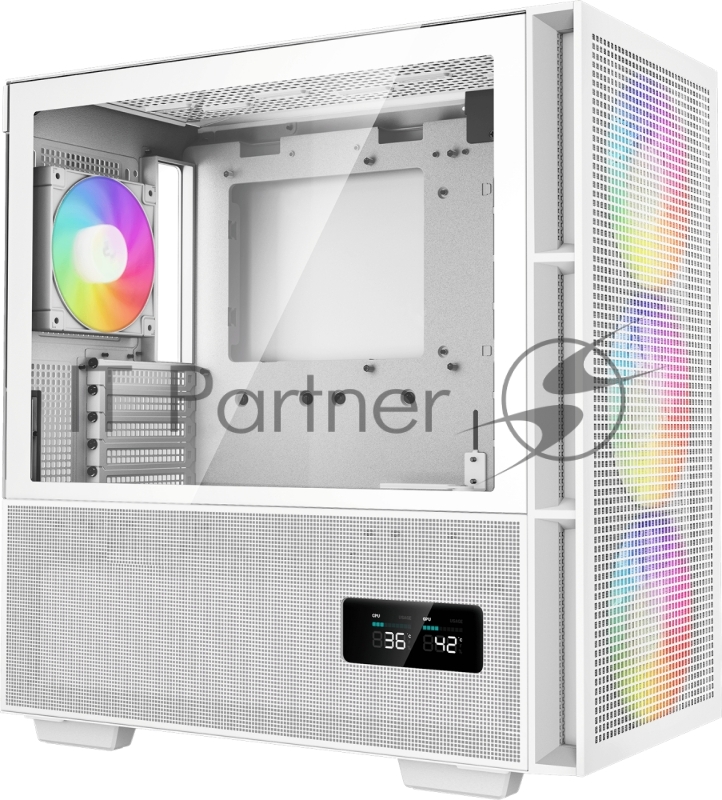 Корпус компьютерный DeepCool CH560 Digital WH White (R-CH560-WHAPE4D-G-1) (ATX, без БП, 2хUSB, с окном)
