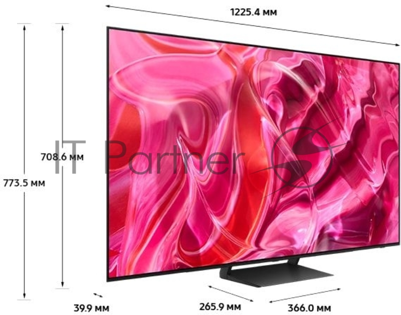 Телевизор 55 Samsung/ 55, QD-OLED 4K, Smart TV,Wi-Fi, Voice, HDR 32х, HDR10+, 144Гц, DVB-T2/C/S2, 2.1 CH, 40W, OTS+, FreeSync Premium Pro, 4HDMI, 3USB, TITAN BLACK 2023