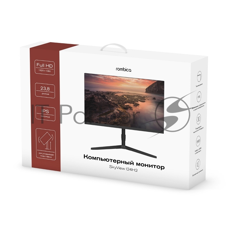 Монитор Rombica SkyView I24H2 23.8 1920x1080, IPS, 178/178, 5мс, 250nit, DP/HDMI/VGA, noUSB, 2x2W, LTSP, 1y