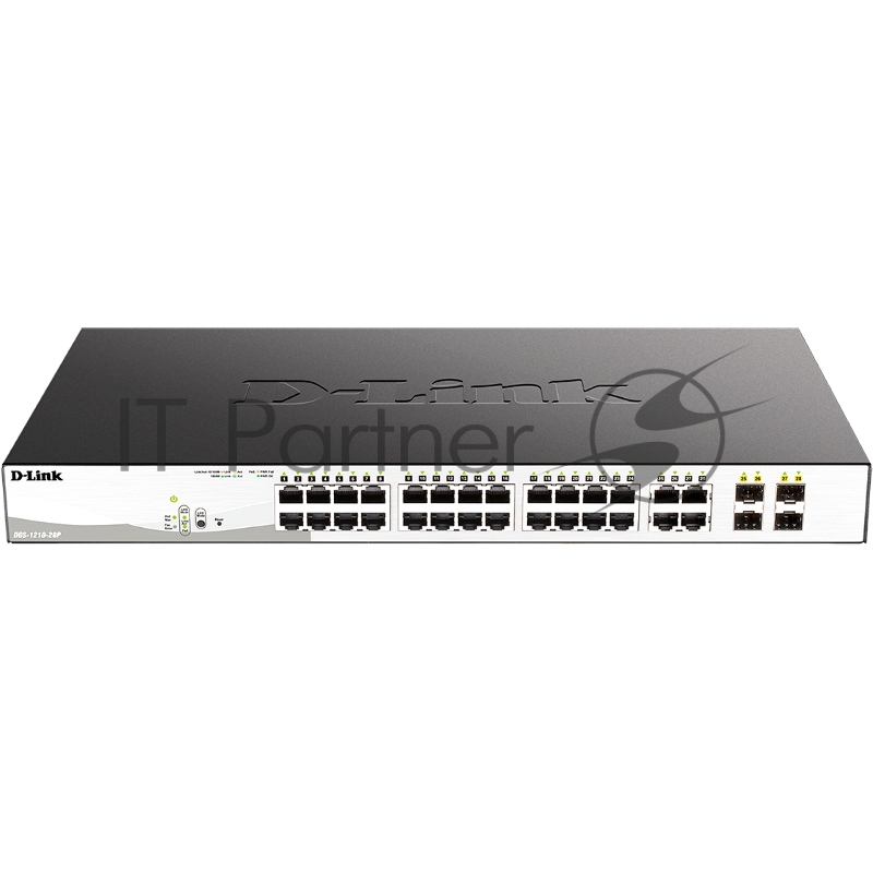 Коммутатор DGS-1210-28P/F5A Настраиваемый L2 PoE-коммутатор, 24x1000Base-T, 4хCombo 1000Base-T/SFP