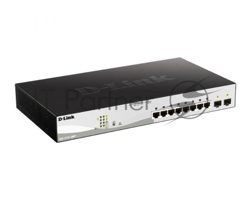 Коммутатор Smart L2 Switch 8х1000Base-T PoE, 2х1000Base-X SFP, PoE Budget 130W, Compact CLI
