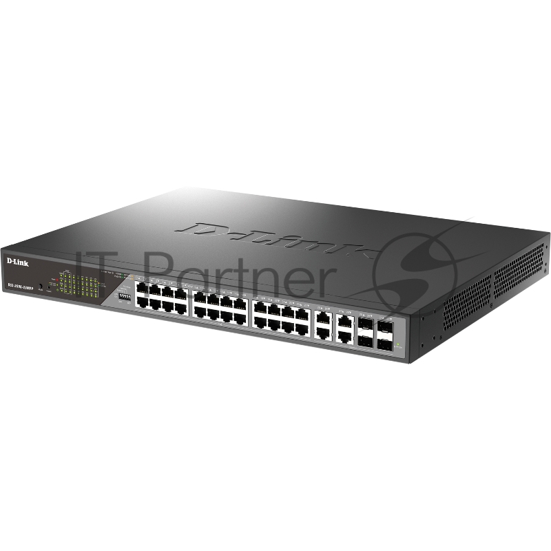 Сетевой коммутатор Smart L2 Surveillance Switch 24х1000Base-T PoE (8 PoE ports 802.3bt 90W), 4xCombo 1000Base-T PoE/SFP, PoE Budget 518W, Long-range PoE up to 250m