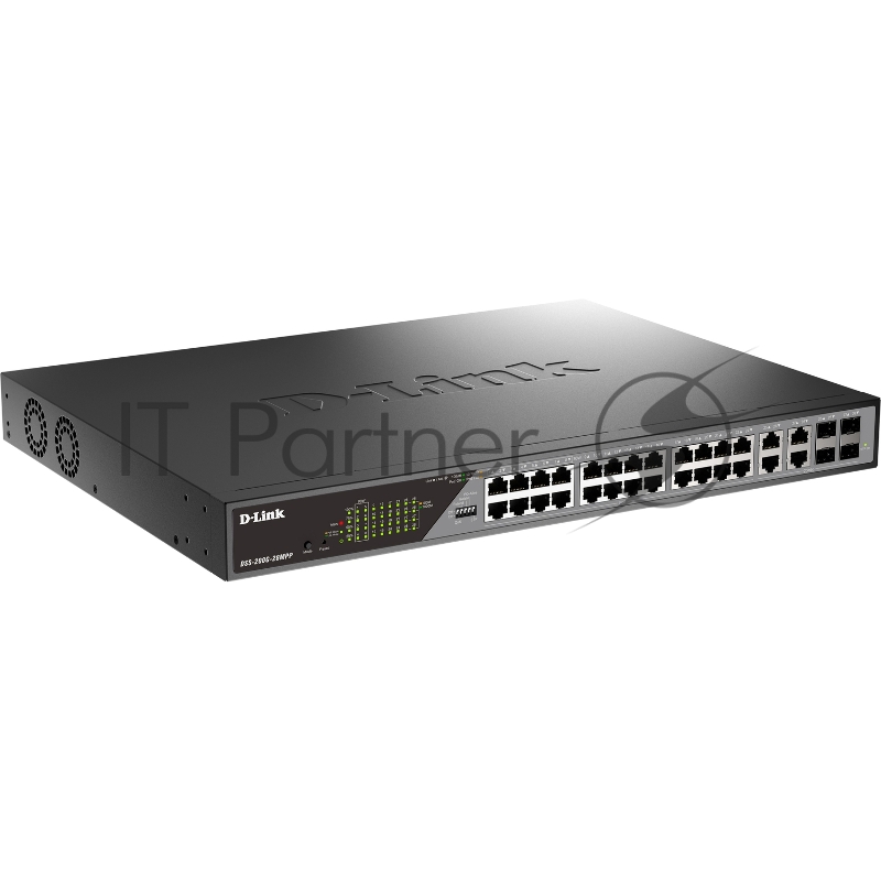 Сетевой коммутатор Smart L2 Surveillance Switch 24х1000Base-T PoE (8 PoE ports 802.3bt 90W), 4xCombo 1000Base-T PoE/SFP, PoE Budget 518W, Long-range PoE up to 250m