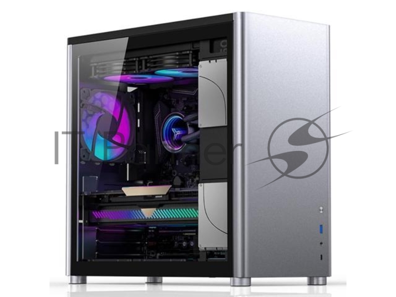 Корпус компьютерный ATX JONSBO D40 Silver TG, ATX case, 1xU3.0+1xType-C, Combo Audio, 1.5mm aluminium +metal