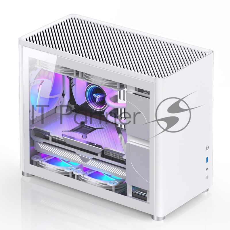 Корпус компьютерный mATX JONSBO D30 Silver TG, mATX case, 1xU3.0+1xType-C, Combo Audio, 1.5mm aluminium +metal
