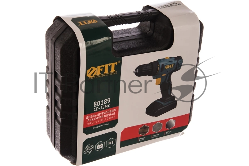 Дрель-Шуруповерт акк. 18.0 В, 0-400/1450 об/мин, 29.0 Нм, 2 (Li-Ion) 1.3 Ач, 1.5 ч., рез. накл., кейс