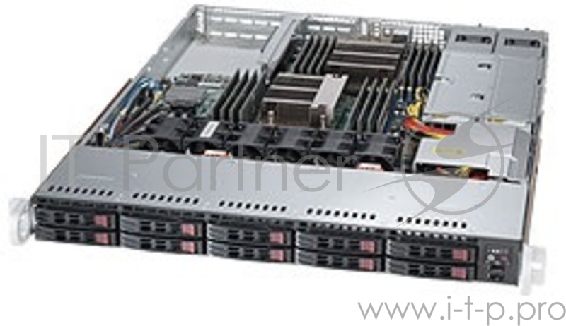 Платформа 1U 19 RM Supermicro SuperServer SYS-1028R-WC1R (2xSocket2011-v3, iC612, 16xDDR4, SAS, SATA III, RAID, 2xPCI-E 3.0, VGA, 2x1Гбит LAN, IPMI, USB3.0, 700/750Вт red.)