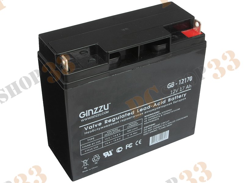 Батарея аккумуляторная Ginzzu GB-12170 12В 17.0А*ч
