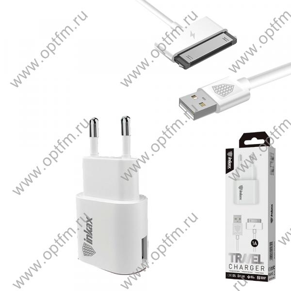 СЗУ Apple 30 pin 1A (провод разъемный) INKAX CD-08 белый