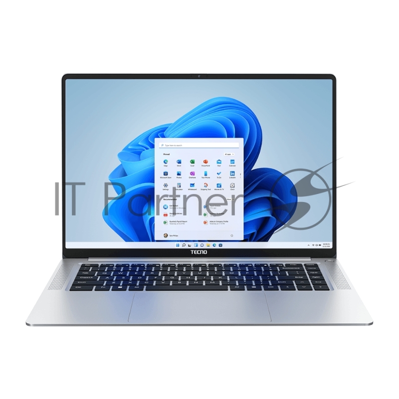 Ноутбук Tecno MEGABOOK-S1 i7 16+1T Grey Win11, 12Gen, S15AM, 15.6 FHD (1920x1080) /Intel Core i7/4х4,5Гц/10 нм/16Gb + 1T/Wifi 6/ 1,37 kg/Fingerprint Power button/Bluetooth/ WIn 11 Home/