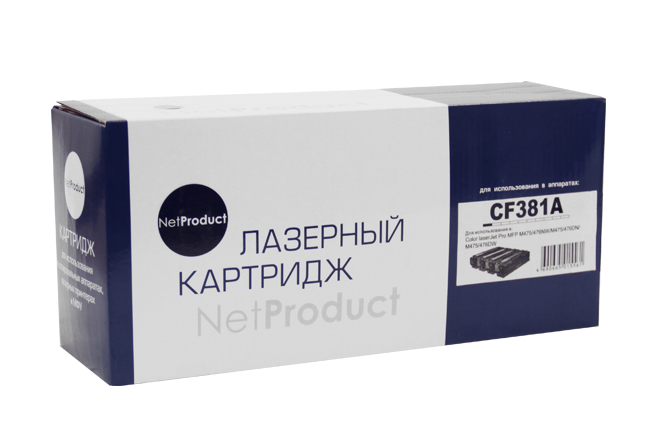 Картридж NetProduct (N-CF381A) для HP CLJ Pro MFP M476dn/dw/nw, №312A, C, 2,7K