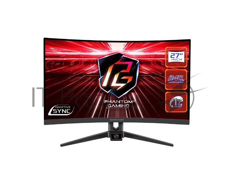 Монитор 27 ASRock Phantom Gaming PG27F15RS1A Black (VA, 1920x1080, HDMI+HDMI+DP, 1 ms, 178°/178°, 300 cd/m, 3000:1, 240Hz, HDR10, MM, Curved 1500R)