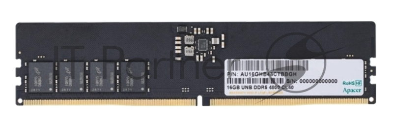 Модуль памяти Apacer DDR5 16GB 4800MHz DIMM (PC5-38400) CL40 1.1V (Retail) 2048*8 (AU16GHB48CTBBGH/FL.16G2A.PTH)