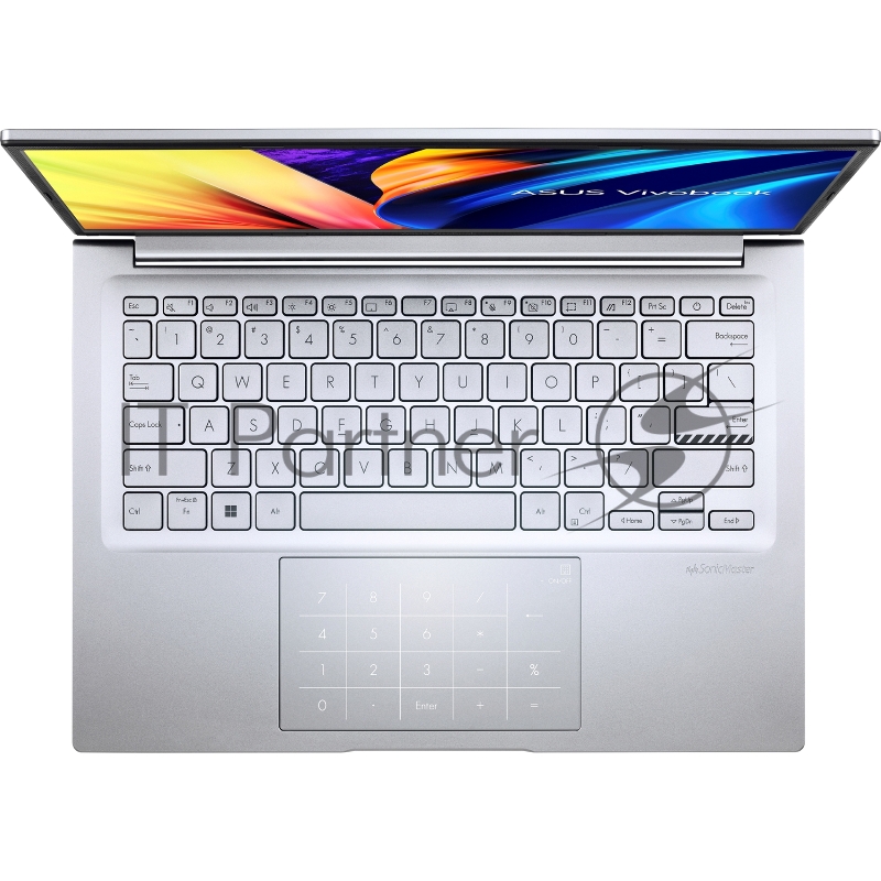 Ноутбук ASUS M1403QA-LY112 14(1920x1200 (матовый) IPS)/AMD Ryzen 7 5800H(3.2Ghz)/16384Mb/1024PCIS Radeon Vega 7/Cam/BT/WiFi/50WHr/war 1y/1.6kg/Transparent Silver/DOS