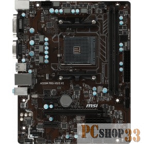 Материнская плата MSI A320M PRO-VD/S V2 RTL {AM4, A320, 2DDR4, PCI-E Dsub+DVI GbLAN SATA MicroATX}