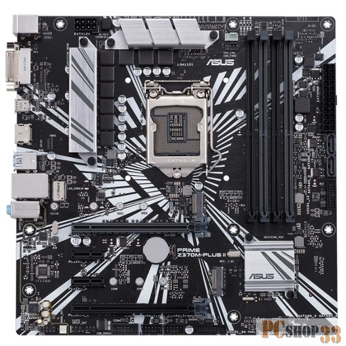 Материнская плата ASUS PRIME Z370M-PLUS II RTL {Soc-1151v2, Intel Z370, 4xDDR4, mATX AC`97 8ch(7.1) GbLAN RAID+DVI+HDMI}