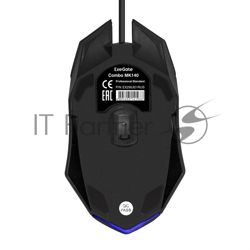 Комплект ExeGate Professional Standard Combo MK140 с подсветкой (клавиатура влагозащищенная 104кл. + мышь оптическая 1000dpi, 3 кнопки и колесо прокрутки, длина кабелей 1,5м USB, серый, Color Box)