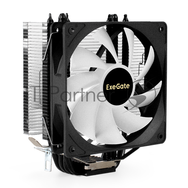 Кулер ExeGate Dark Magic EE400XL-PWM.ARGB (Al+Cu, черное покрытие, 4 тепл.трубки, LGA775/1150/1151/1155/1156/120 TDP 125W, Fan 120mm, PWM, 800-2400RPM, Hydro bearing, 4 pins+5V 3Pins ARGB connector