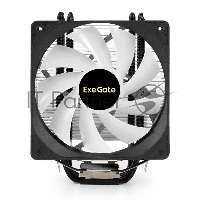 Кулер ExeGate Dark Magic EE400XL-PWM.ARGB (Al+Cu, черное покрытие, 4 тепл.трубки, LGA775/1150/1151/1155/1156/120 TDP 125W, Fan 120mm, PWM, 800-2400RPM, Hydro bearing, 4 pins+5V 3Pins ARGB connector