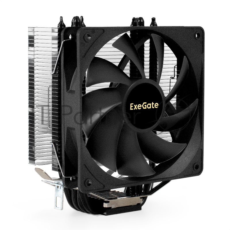 Кулер ExeGate Dark Magic EE400XL-PWM (Al+Cu, черное покрытие, 4 тепл.трубки, LGA775/1150/1151/1155/1156/120 TDP 140W, Fan 120mm, PWM, 800-2400RPM, Hydro bearing, 4pin, 11-37db, 480г, с термопастой,