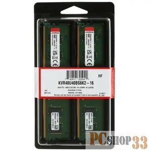 Модуль памяти 16GB Kingston DDR5 4800 DIMM KVR48U40BS6K2-16 Non-ECC , CL40 , 1.1V, (Kit of 2) 1RX16 288-pin 16Gbit, RTL