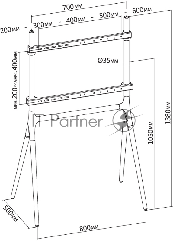 Подставка для телевизора Cactus CS-ST1247WTBCH белый/береза 49-70 макс.40кг напольный