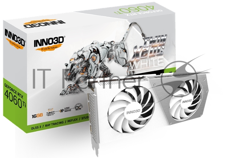 Видеокарта RTX4060Ti 8GB TWIN X2 OC WHITE GDDR6 128-bit DPx3 HDMI 2FAN RTL