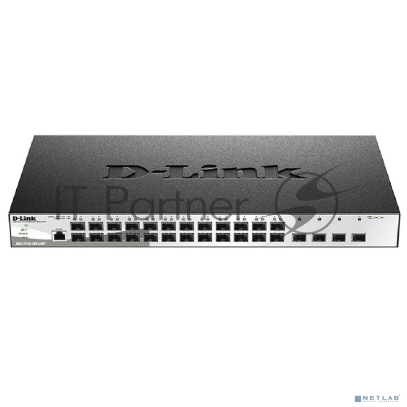 Управляемый L2 коммутатор DGS-1210-28XS/ME/B2A с 24 портами 100/1000Base-X SFP и 4 портами 10GBase-X SFP+