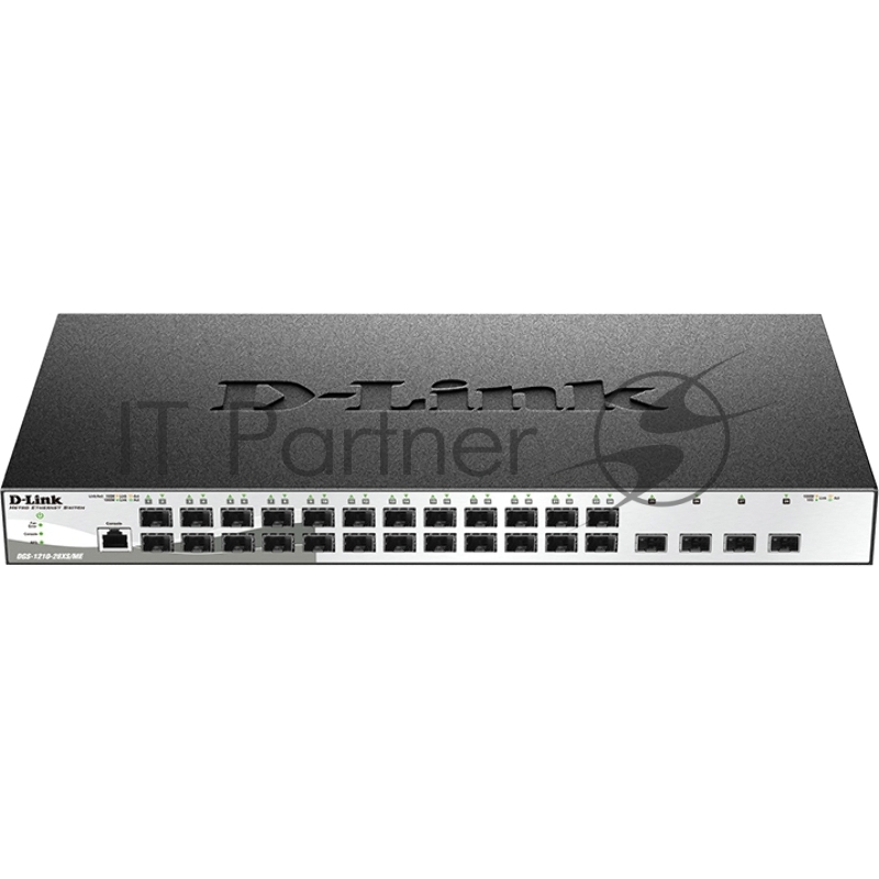 Управляемый L2 коммутатор DGS-1210-28XS/ME/B2A с 24 портами 100/1000Base-X SFP и 4 портами 10GBase-X SFP+