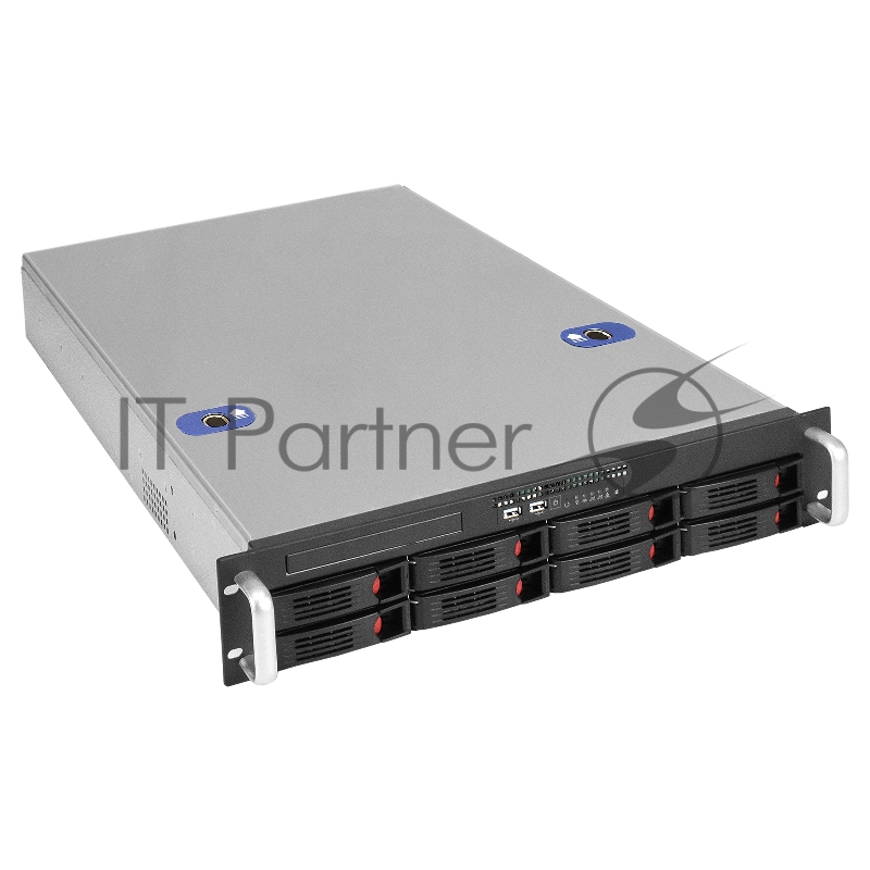 Серверный корпус ExeGate Pro 2U660-HS08 <RM 19, высота 2U, глубина 660, без БП, 8xHotSwap, USB>