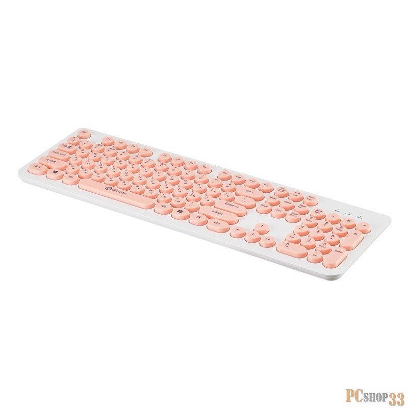 Клавиатура Oklick 400MR белый/розовый USB slim Multimedia 1070516