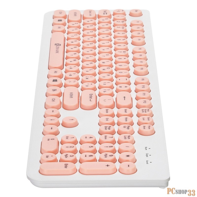 Клавиатура Oklick 400MR белый/розовый USB slim Multimedia 1070516