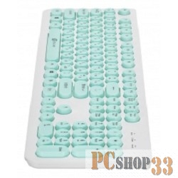 Клавиатура Oklick 400MR белый/мятный USB slim Multimedia 1070514