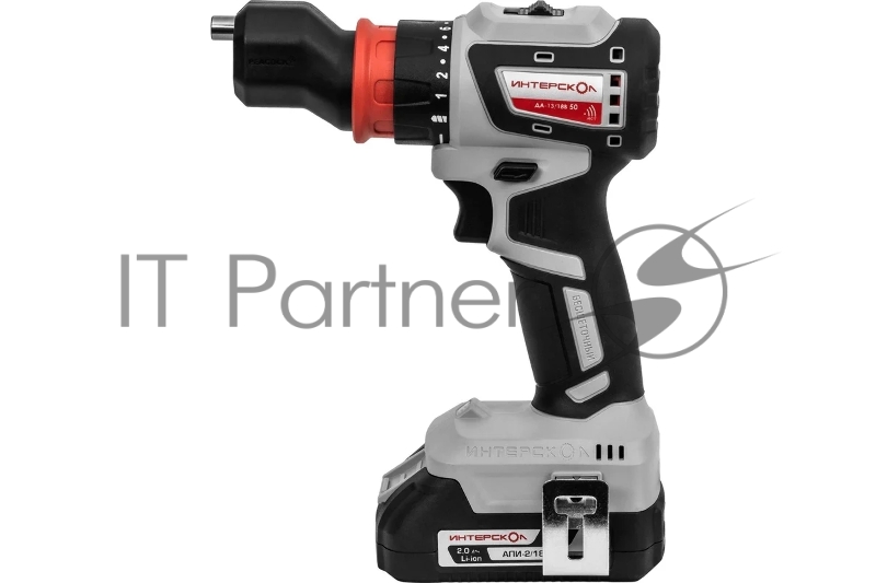 Бесщеточная аккумуляторная дрель-шуруповерт ИНТЕРСКОЛ КОМБИ ДА-13/18В 50 ( 2 АКБ 2 Ач и ЗУ, кейс )