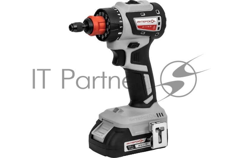 Бесщеточная аккумуляторная дрель-шуруповерт ИНТЕРСКОЛ КОМБИ ДА-13/18В 50 ( 2 АКБ 2 Ач и ЗУ, кейс )