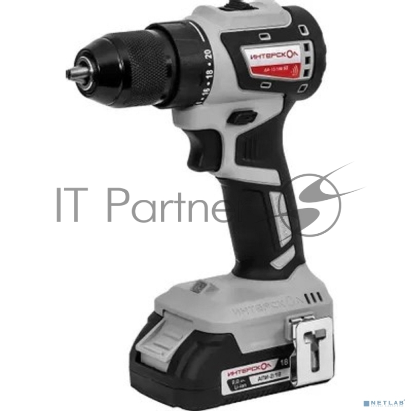 Бесщеточная аккумуляторная дрель-шуруповерт ИНТЕРСКОЛ КОМБИ ДА-13/18В 50 ( 2 АКБ 2 Ач и ЗУ, кейс )