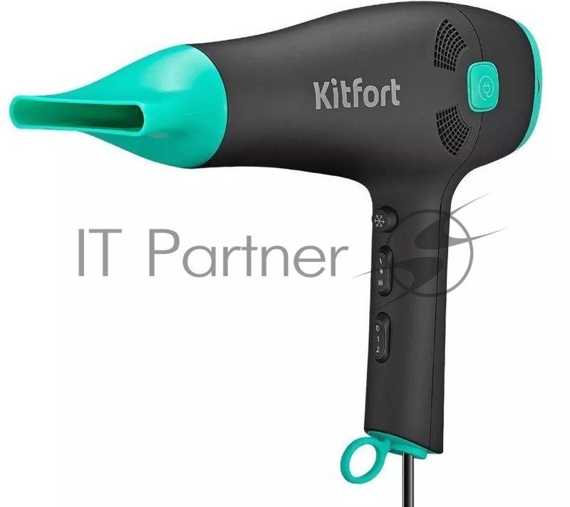 Фен Kitfort КТ-3222 2000Вт черный/бирюзовый