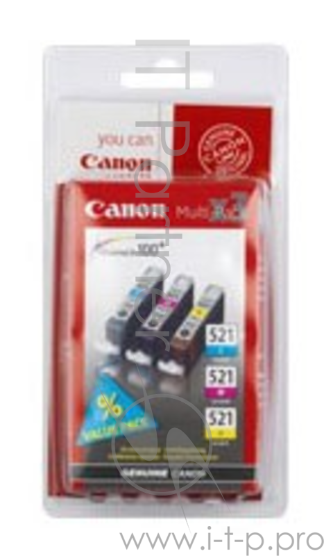 Картридж струйный Canon CLI-521 2934B010 голубой/пурпурный/желтый набор карт. для Canon Pixma MP540/620/630/980