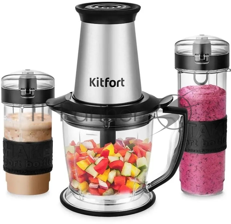 Измельчитель электрический Kitfort КТ-3507 1.25л. 700Вт серебристый/черный