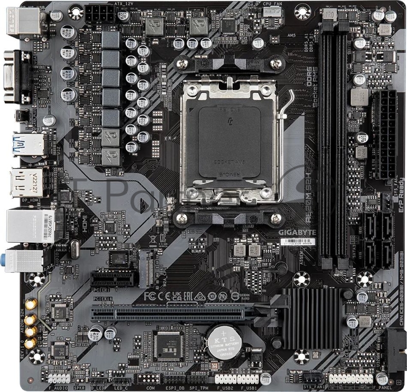 Материнская плата Gigabyte A620M S2H, Socket AM5, AMD A620, 2xDDR5-5200, D-SUB+HDMI+DP, 1xPCI-Ex16, 1xPCI-Ex1, 4xSATA3(RAID 0/1/10), 1xM.2, 8 Ch Audio, GLan, (4+4)xUSB2.0, (2+2)xUSB3.2, 1xPS/2, mATX, RTL
