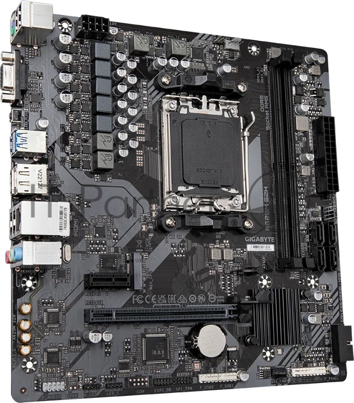 Материнская плата Gigabyte A620M S2H, Socket AM5, AMD A620, 2xDDR5-5200, D-SUB+HDMI+DP, 1xPCI-Ex16, 1xPCI-Ex1, 4xSATA3(RAID 0/1/10), 1xM.2, 8 Ch Audio, GLan, (4+4)xUSB2.0, (2+2)xUSB3.2, 1xPS/2, mATX, RTL