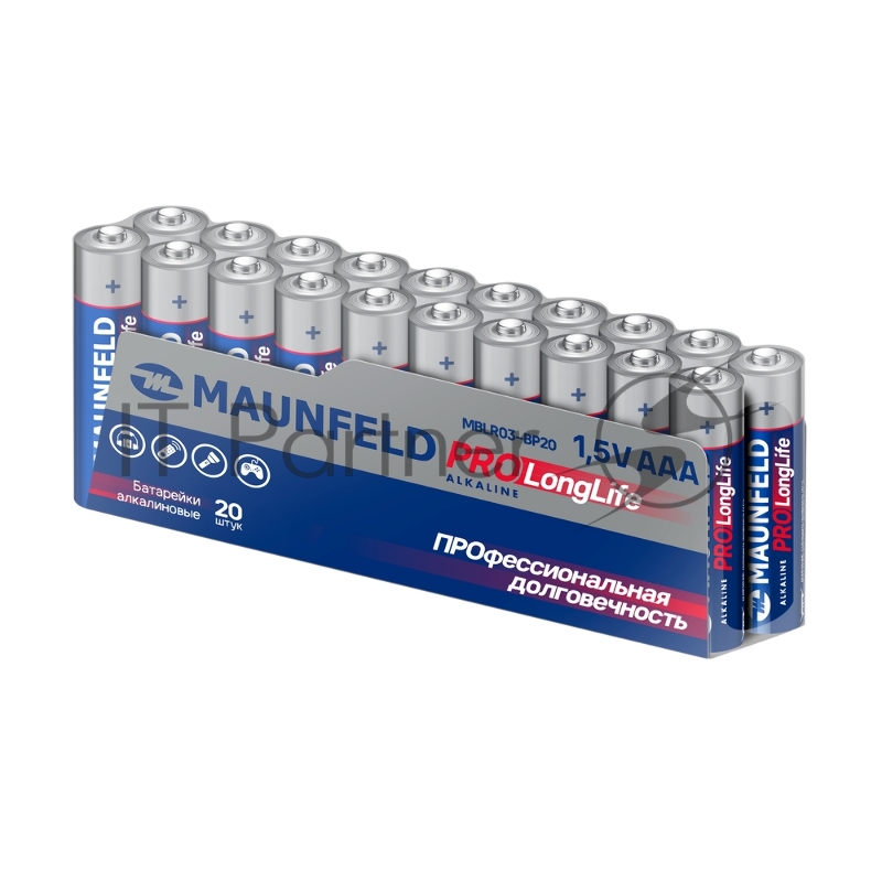 Батарейки MAUNFELD PRO Long Life Alkaline ААА(LR03) MBLR03-PB20, упаковка 20 шт.