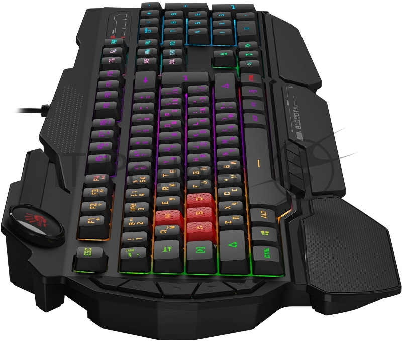 Клавиатура A4Tech Bloody B320N черный USB Multimedia for gamer LED (подставка для запястий) (B320N)