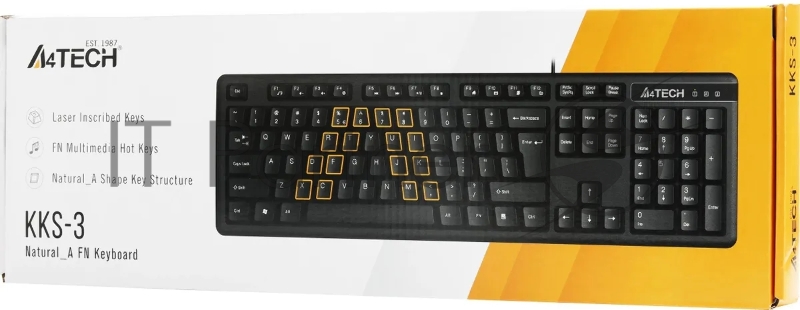 Клавиатура A4Tech KKS-3 черный USB