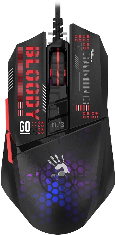 Мышь A4Tech Bloody W60 Max Mini черный оптическая (12000dpi) USB (9but)