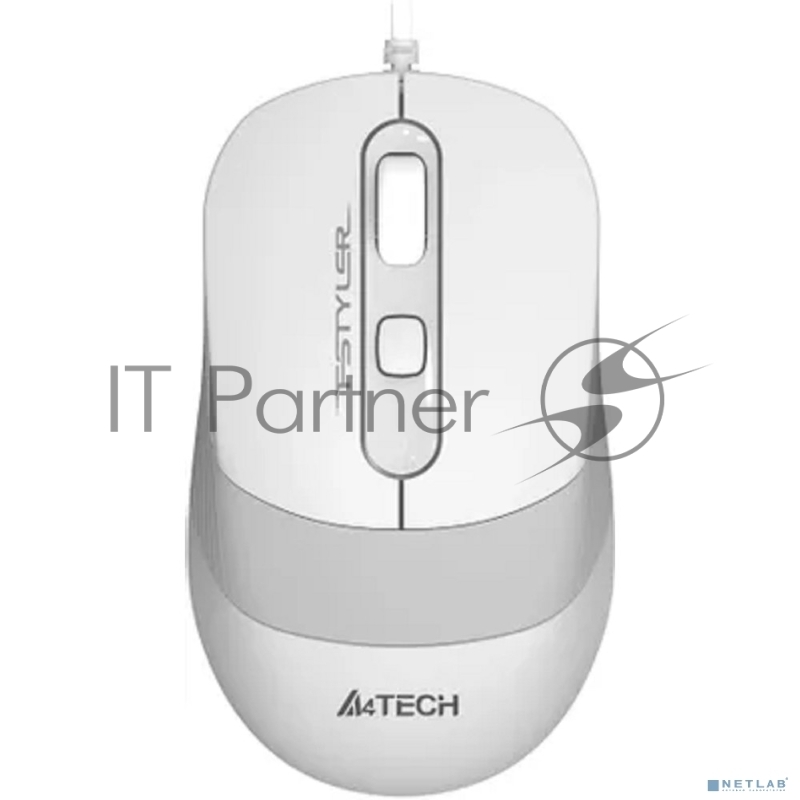Мышь A4Tech Fstyler FM10S белый/серый оптическая (1600dpi) silent USB (4but)