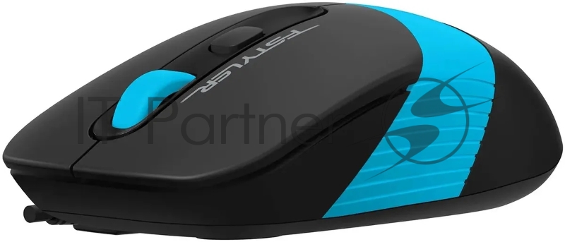 Мышь A4Tech Fstyler FM10S черный/голубой оптическая (1600dpi) silent USB (4but)