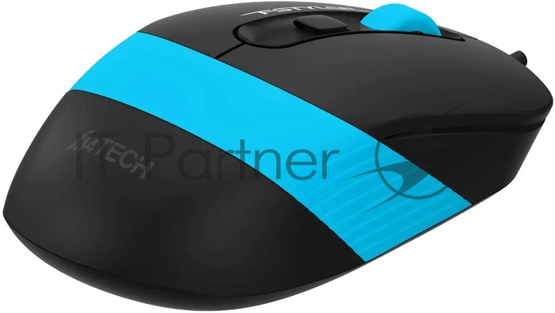 Мышь A4Tech Fstyler FM10S черный/голубой оптическая (1600dpi) silent USB (4but)