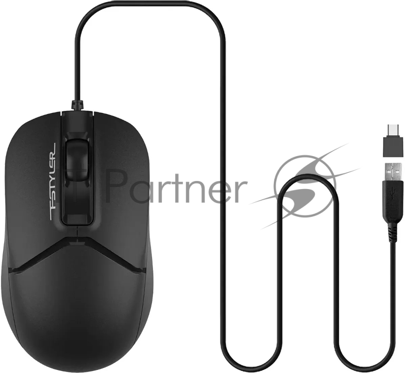 Мышь A4Tech Fstyler FM12T черный оптическая (1200dpi) USB для ноутбука (3but)
