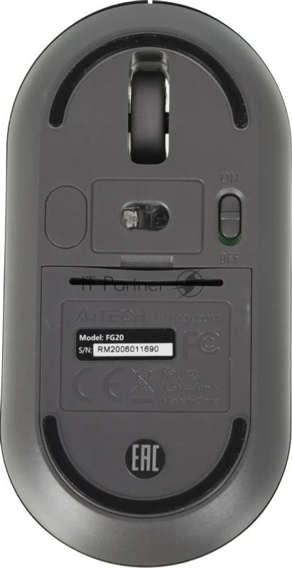 Мышь A4Tech Fstyler FG20S серый оптическая (2000dpi) silent беспроводная USB для ноутбука (3but)